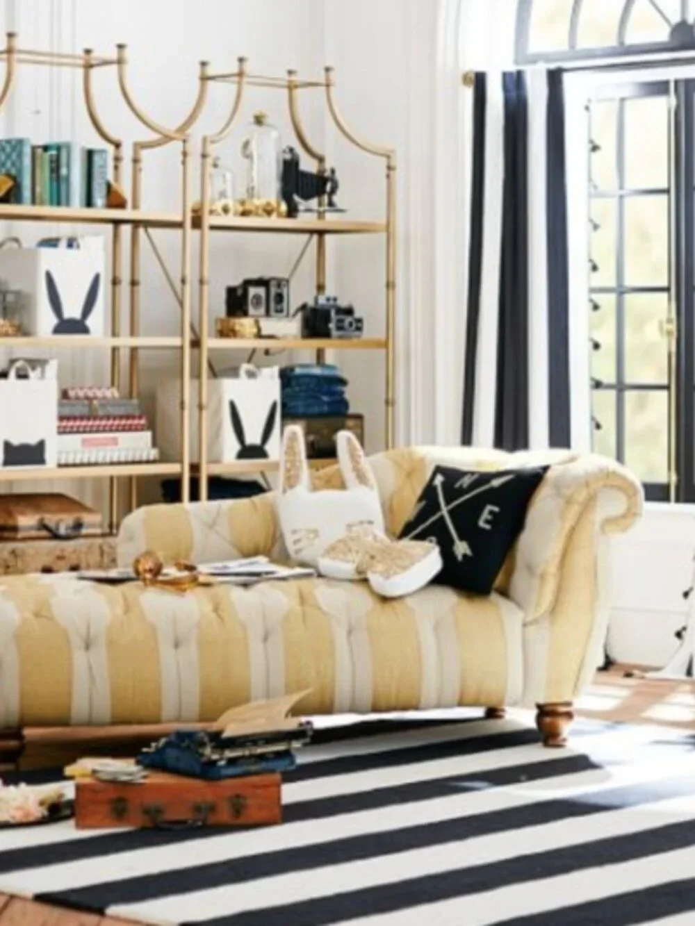 Pottery Barn Teen - Black/White striped blackout curtains (Emily and Merritt)
